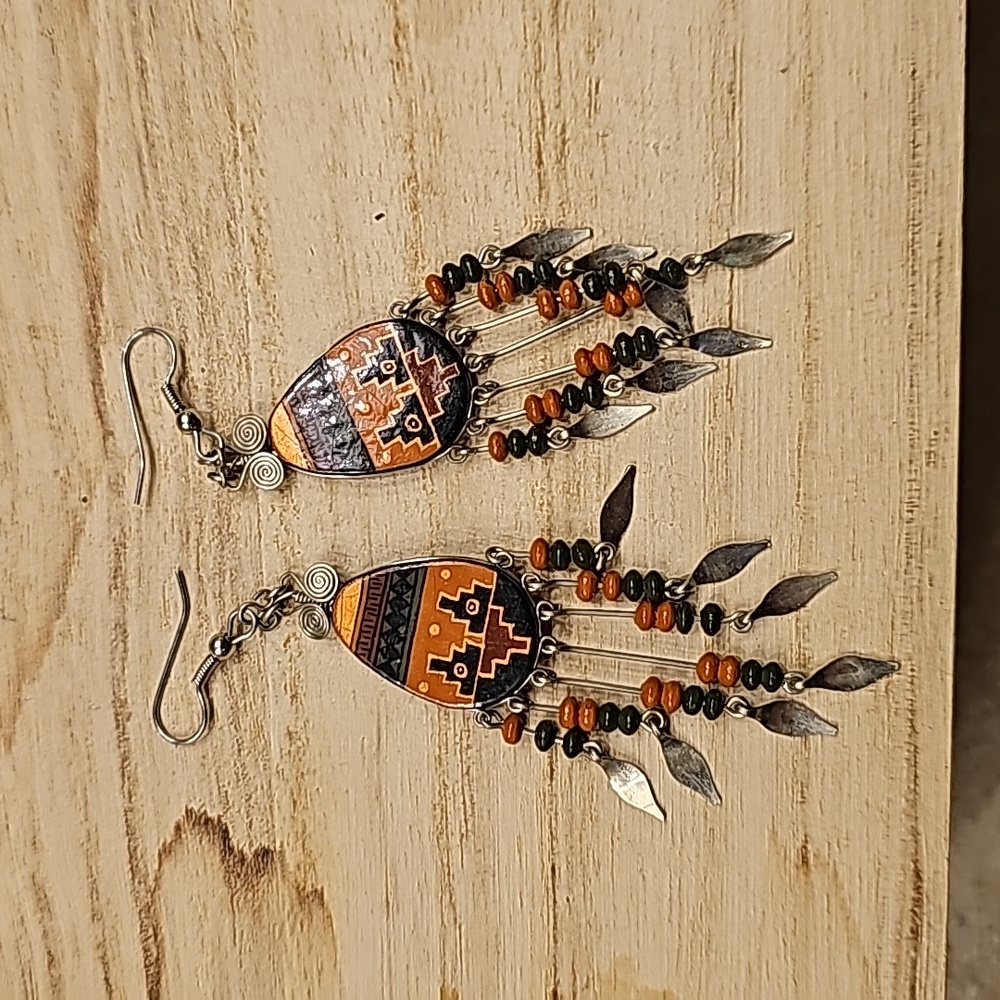 Sterling, southwest pattern earrings